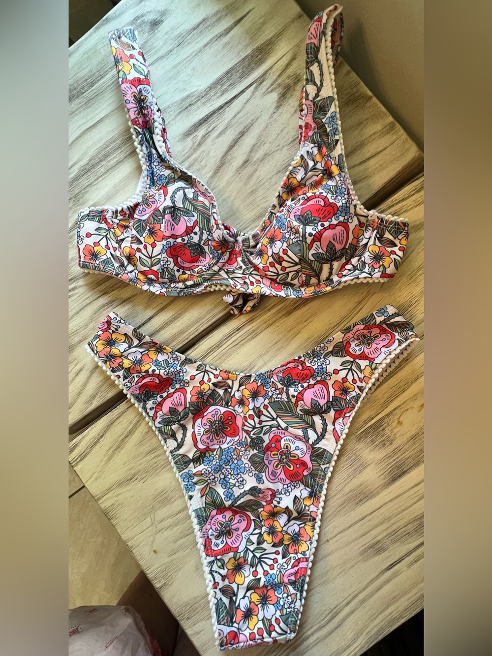 SHEIN Floral Underwire Bikini Set Size Small | Adjustable Tie Back